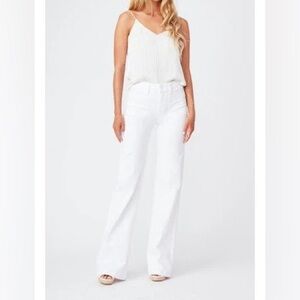 PAIGE Wide Leg Jeans in Bright White